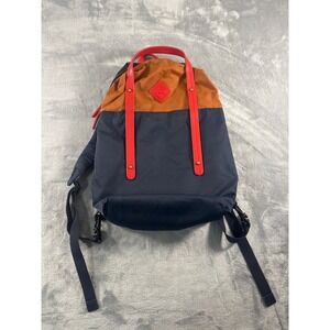 Epic Backpack Navy Blue Orange Colorblock Nylon Laptop Travel Bag Red Trim